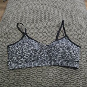 Flirtitude Bralette Womens XL Black Gray Space‎ Dye Adjustable Straps Sporty